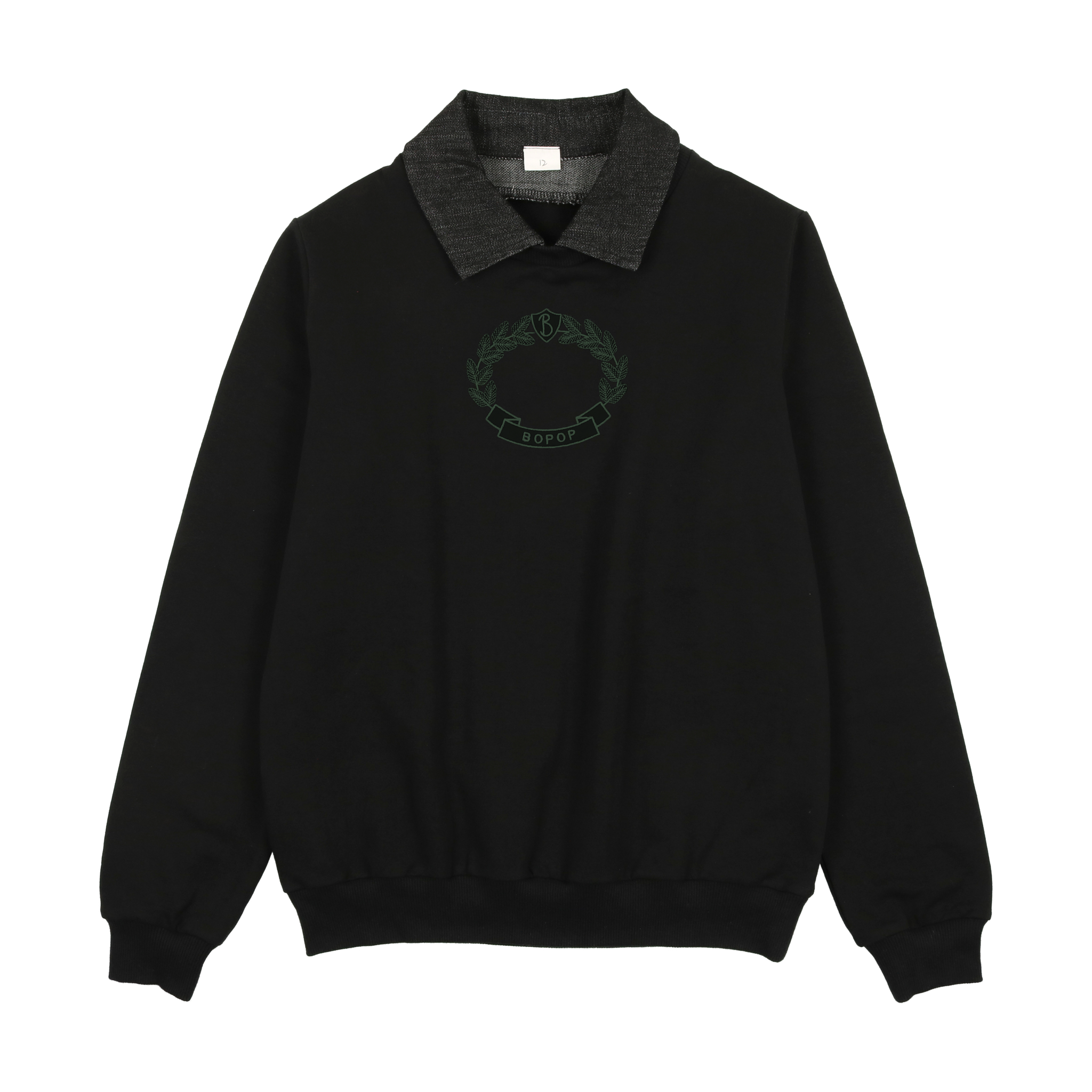 Retailer black polo sweatshirt