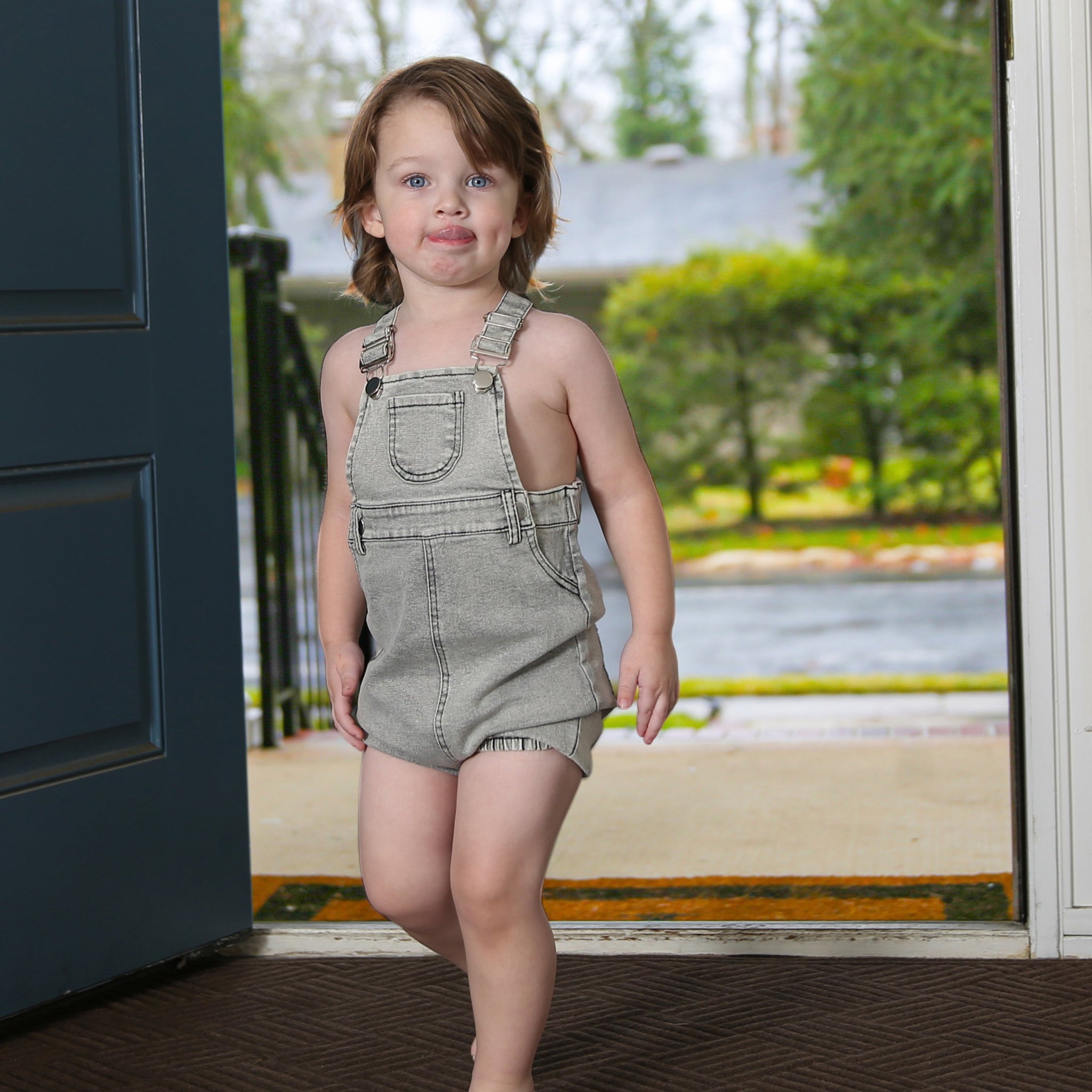 Grey Denim Romper – Bopopkids